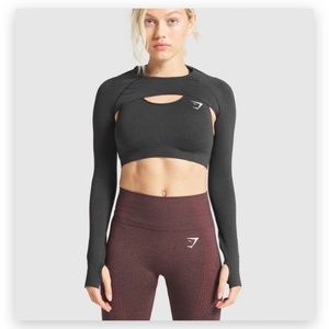 Gymshark Women's Seamless Shrug Black Marl Small